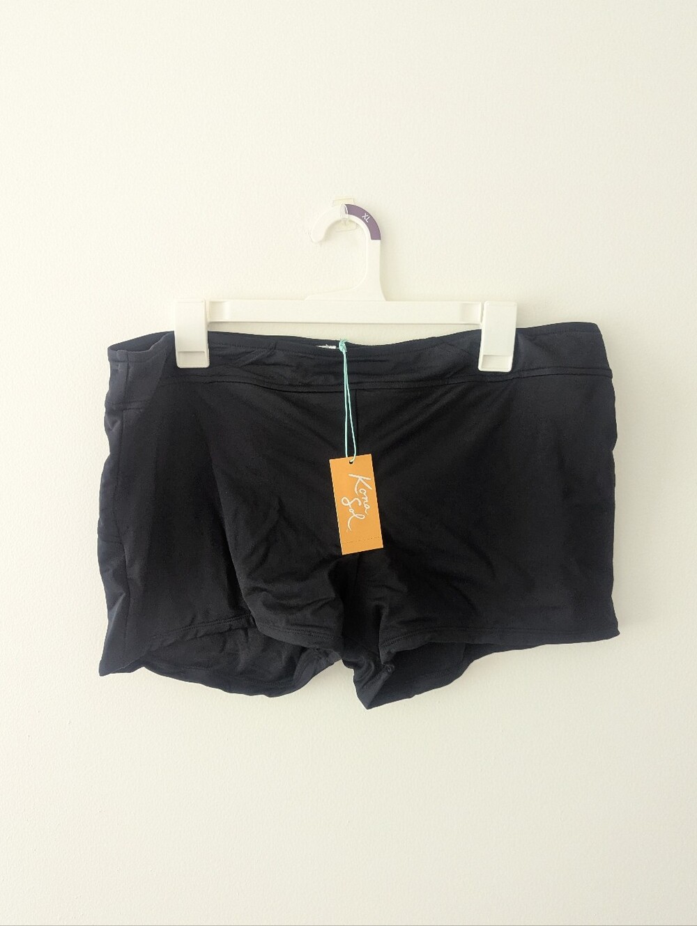 Kona Sol Black Swim Shorts Size XL Swim Basics Modest Beach Pool Summer Vacation
